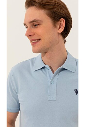 U.S. Polo Assn. Ανδρικό μπλουζάκι με γαλάζιο γιακά Polo Basic