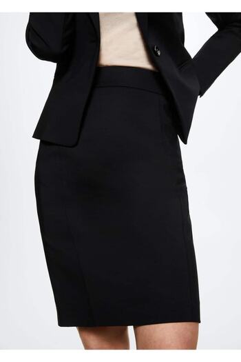 MANGO Woman Fustă creion din material textil