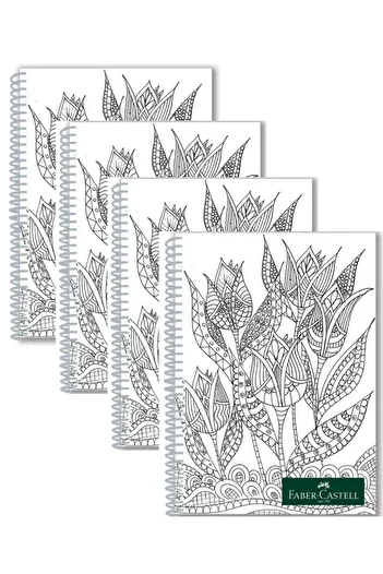 Faber Castell 4 قطع غلاف حلزوني A4 نمط 80 Yp. دفتر متقلب