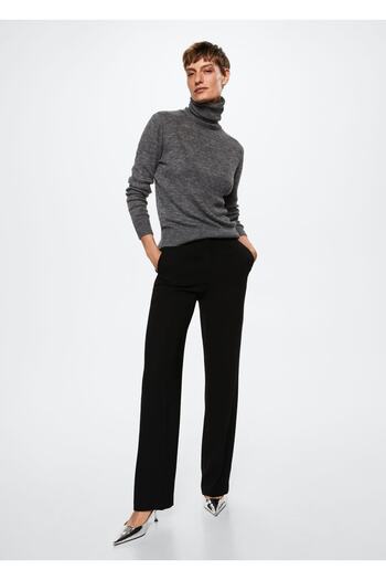 MANGO Woman Straight Cut Fabric Trousers