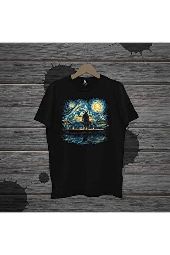 Touz Мода Unisex Чорний Нормальний крій Ван Гог Шерлок Холмс T-shirt