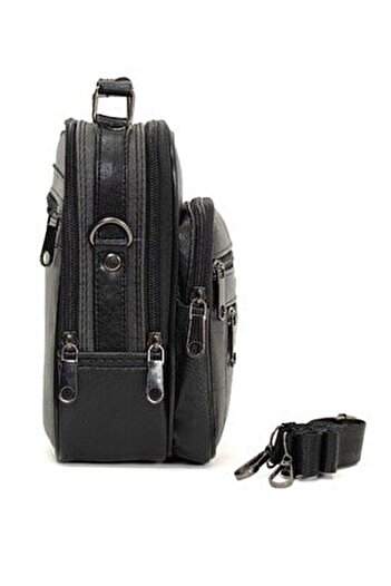By Hakan Plaid O 3009 (17cmx21cm) Steel Case Men's Hand and Shoulder Bag with Phone Compartment Black