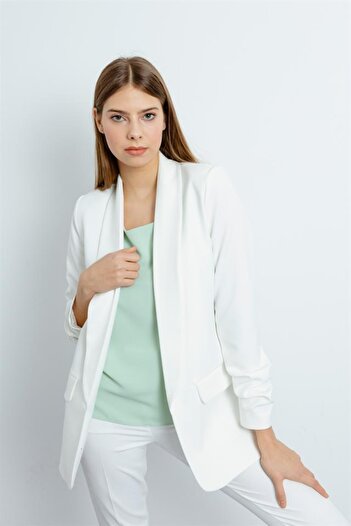 Lafaba White Women's Blazer Jacket