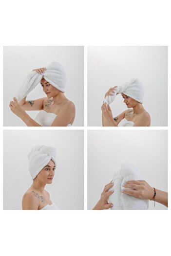 meditroia Bonnet Towel Buttoned Hair Dryer Towel Hair Cap