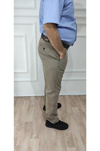FATELLA Erkek Büyük Beden Rahat Kesim Keten Pantolon