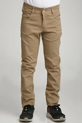 FATELLA Unisex Sports Model Camel Canvas Trousers