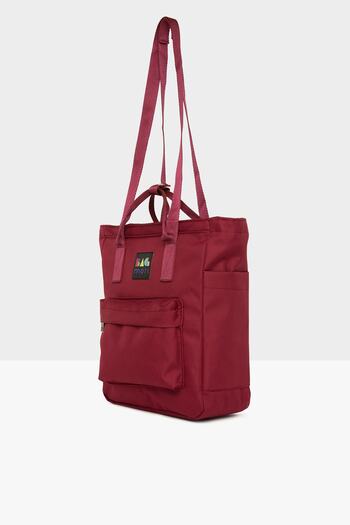 Bagmori Claret Red Women's Zippered Column Strap Backpack M000005467