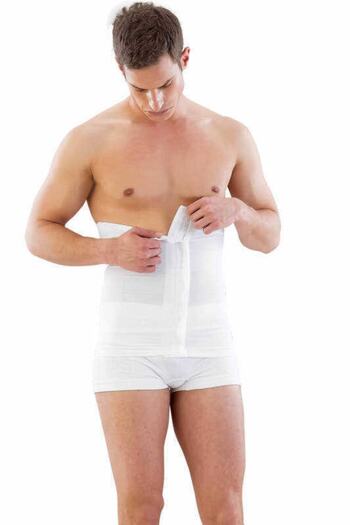 Emay Men's White Seamless Agraph Waist Corset E1004