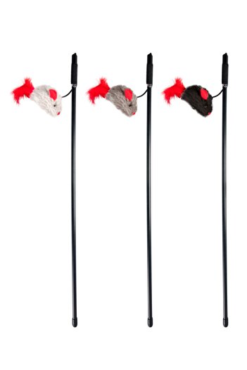 Karlie Karlıe Cat Fishing Rod with Voice Mouse 65cm Mixed Color