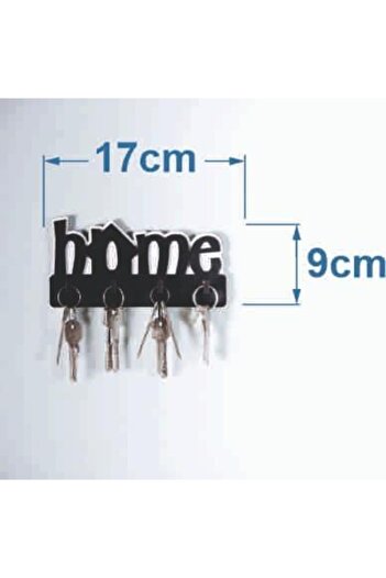 CajuArt Dekoratif Home Yazılı Ahşap Anahtarlık Hol Anahtar Askı