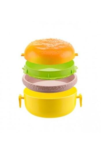 Titiz Hamburger Shaped Plastic Body Nutrition Storage Container with Chamber
