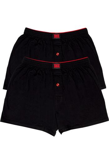 Tutku 2-Piece Large Men's Combed Cotton Plain Boxers