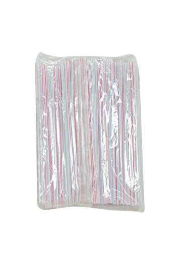 LokmanAVM 22 Cm Bellows Striped Straw - Mixed Color, PacK of 150 Pieces