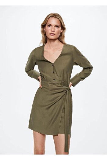 MANGO Woman Flowy Bow Dress