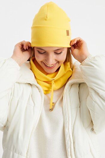 Butikgiz 3 in One Fisherman Style Beret + String Beret + Neck Collar Lightweight, 100% Cotton Winter Set