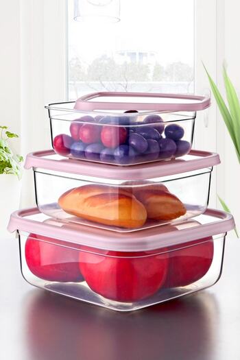 Nandy Home Set of 3 Embox Square Food Container, Food Storage Container