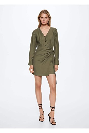 MANGO Woman Flowy Bow Dress
