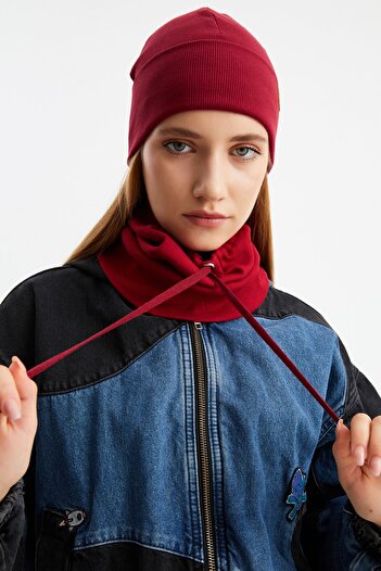 Butikgiz 3 in One Fisherman Style Beret + String Beret + Neck Collar Lightweight, 100% Cotton Winter Set