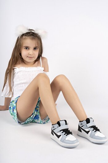 Moda Kadıköy Siyah - Çocuk Bebe Mavisi Bilekli Sneakers