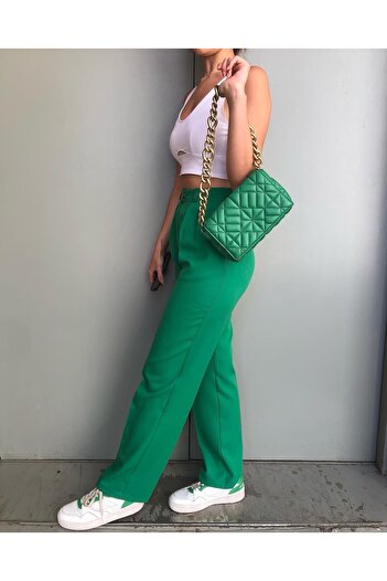 refisbutik Women's Green Pleated Trousers