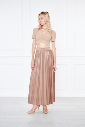 comstar Long Pleated Skirt, Long Pleated Skirt, Crepe Skirt
