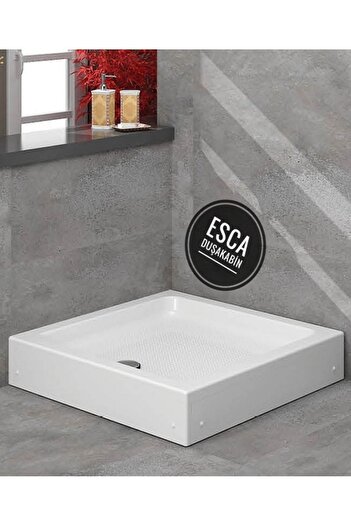 Esca 100x100 Kare Panelli Duş Teknesi H-15 Cm Yükseklik Kaliteli Sert Akrilik - Duşakabin