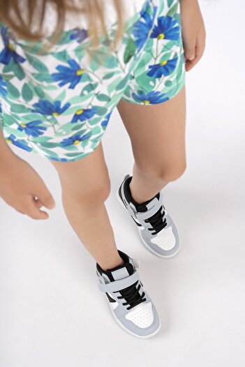 Moda Kadıköy Siyah - Çocuk Bebe Mavisi Bilekli Sneakers