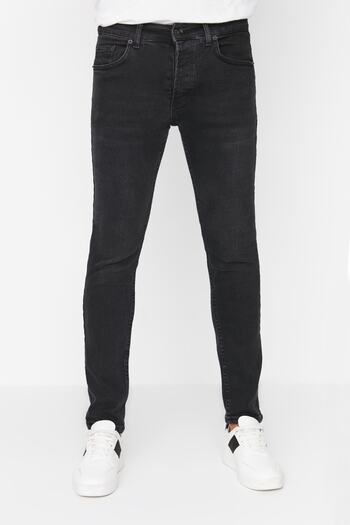 Trendyol Collection Schwarze Smoke Skinny Fit Stretch-Jeans TMNAW23JE00047