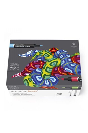 Winsor Newton Winsor & Newton: Promarker Brush Set with Mixed Desktop Stand: 48 Colors