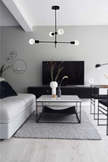 BSA LIGHTING Simge 4'lü Siyah Avize