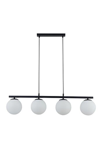 BSA LIGHTING Belen 4'lü Siyah Sıralı Avize (beyaz Camlı)
