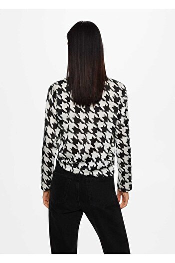 MANGO Woman Μπλούζα με σχέδιο Houndstooth