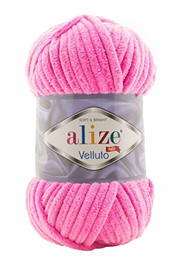 Alize Velluto Velvet Hand Knitting νήμα μαλλί Κωδικός χρώματος:121 Ροζ