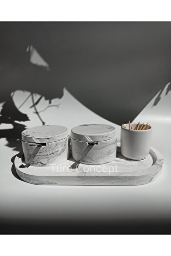 Ture Concept Marble Patterned Spice Rack Set