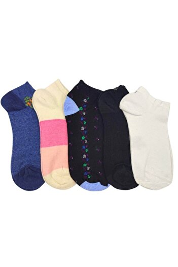 Şirin Beyaztoptan 5-Piece Women's Booties Socks