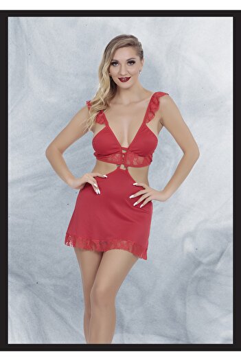 LoeCulotte Women's Sexy Lace Detailed Mini Dress - Fantasy Night Costume