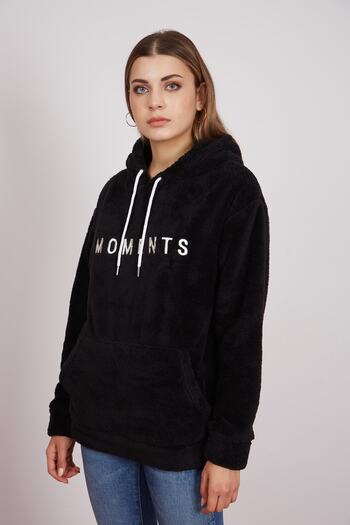 Eazy Co Eazy - Wellsoft Teddy Unisex Siyah Oversize Світшот