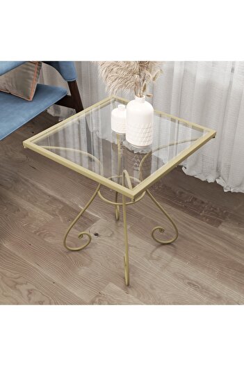 Marsah Home Ferforje Sehpa Gold