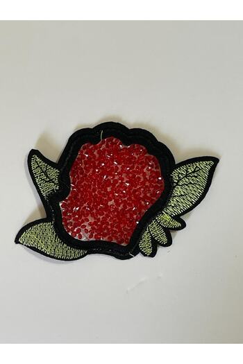 Gönülden Tasarım 11x7 Cm Rose Stone Iron-On Embroidered Coat of Arms Patch Applique