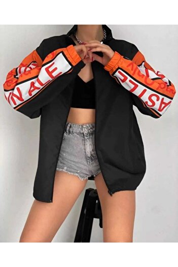 VENTİ Μαύρο Mansfield Printed Unisex Αλεξίπτωτο Windbreaker