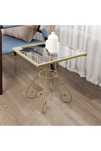 Marsah Home Ferforje Sehpa Gold