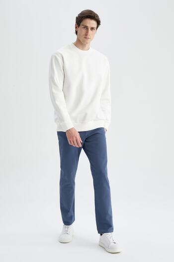DeFacto Oversize Fit Crew Neck Basic βαμβακερό φούτερ