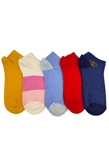 Şirin Beyaztoptan 5-Piece Women's Booties Socks