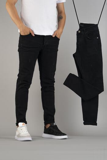 bombe Ανδρικό Slim Fit Lycra Nails Jeans Παντελόνι Μαύρο