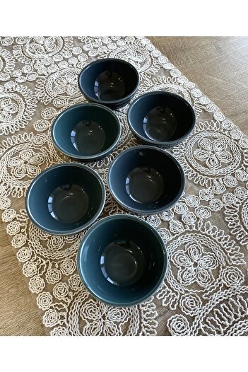 Yiğit Seramik Züccaciye 6-Piece Spike Gray Mini Sauce Bowl Set