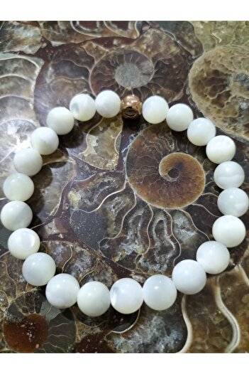 KURTULUŞ ASLAN Original Natural Stone Mother of Pearl 8mm Bracelet Natural Stone