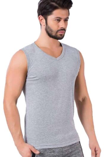 Tutku 401 Men's V-Neck Ribbed Sports Undershirt Undershirt