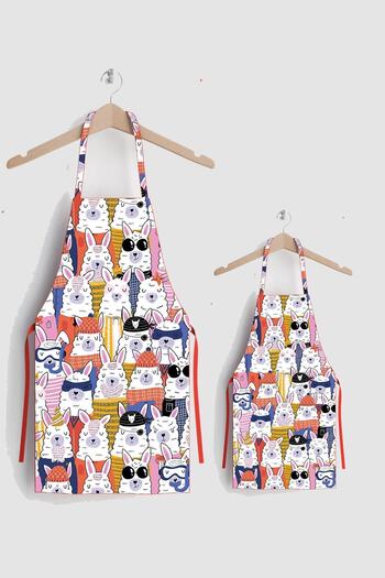 AYSHOME Lamb Mother Child Stain-Proof Kitchen Apron