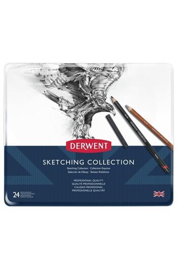 Derwent Sketch Dry Sketching Series - Set of 24 Pencils with Metal Box