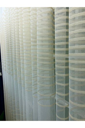 Esse Home Transverse Striped Banded Sports Tulle Curtain, 400x260, Tight Pleat, 1/3